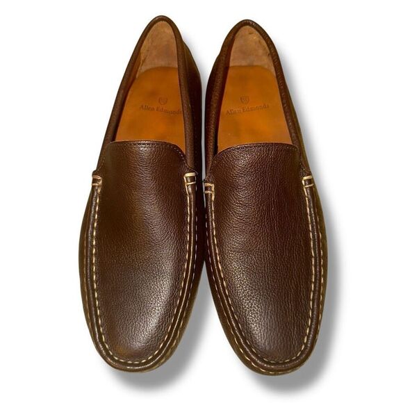 New Allen Edmonds Turner Venetian Loafer in Pebbled Brown Leather Sz 8 - Picture 4 of 10